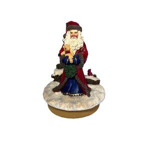 Our America Candle Lid Topper for Glass Jars Christmas Santa Holiday 4.5 In Tall